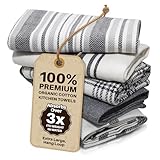 LinenWeave Packung mit 5 geschirrtücher – 100% geschirrtücher Baumwolle, 45 x 70 cm – Super saugfähiges küchentücher – Maschinenwaschbar geschirrhandtücher – küchenhandtücher