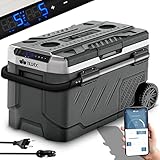 tillvex® Kompressor Kühlbox elektrisch 51 Liter | Elektrische Gefrierbox mit APP-Steuerung USB-Anschluss 12/24 V 230V | Kühlschrank bis -20 °C für Auto, Lkw, Boot, Reisemobil, Camping