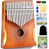 Kalimba Daumen Klavier 17 Schlüssel, Tragbare Fingerklavier -Marimbas Mit Tragensack, Schnelles Songbook, Tuning Hammer, alles in Einem Kit