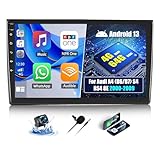 OiLiehu 4+64G Android 13 Doppel Din Radio Carplay Android Auto für Audi A4 (B6/B7) S4 RS4 8E 2000-2009 Autoradio Mit Bildschirm 9 Zoll mit Mirror Link Bluetooth FM RDS GPS WiFi EQ+Rückfahrkamera