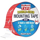 BigMouth Tape – Montageband, unverzichtbar im Klassenzimmer, doppelseitiges Klebeband für Wände, zweiseitiges Klebeband, doppelseitiges Klebeband, unsichtbares Klebeband, Klebeband, 50 mm x 7,6 m