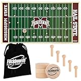 Flickboards 2-in-1 offiziell lizenzierte Mississippi State Bulldoggen-Party-Spiel und Sportdekoration, familienfreundlicher 2-Spieler, für drinnen und draußen, handgefertigter Holz-Tischfußball für