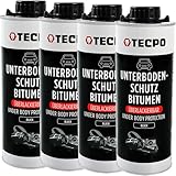 TECPO Unterbodenschutz Bitumen, 4 Liter überlackierbar schwarz dauerelastisch in Saugdose, Karosserieschutz Steinschlagschutz Rostschutzmittel Korrosionsschutz UBS mit Anti-Dröhn-Wirkung