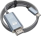 Siwket USB C auf HDMI Kabel 2M [4K@60Hz], Geflochten USB Typ C zu HDMI Kabel [Thunderbolt 3 Kompatibel] für MacBook Pro/Air 2021,iPad Pro/Air,Samsung Galaxy S21,S22,S23 Ultra,Huawei P50,TV,Tablet.usw