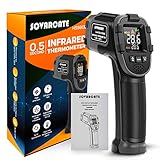 Infrarot Thermometer SOVARCATE Digitaler Präzise Kontaktlos -32°C bis 600°C - Einstellbarer Emissionsgrad - Alarmfunktion bei Höchst-/Nieder-Termperatur - LCD Farb-Display Laserthermometer Pyrometer