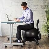 Yoga-Ball-Haltungsstuhl mit Rückenstütze zur Linderung von Rückenschmerzen, Physiotherapie, Fitnessball-Stuhl geeignet (Farbe: schwarz)