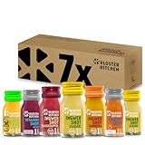 Kloster Kitchen Bio Ingwer Shot Mix | 7 Flaschen á 30 ml mit echten Ingwerstückchen I vegan in der Glasflasche