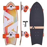 Apollo Surfskate pro Board | midi Longboard für Erwachsende, Kinder mit hochwertiger Surf Skate Achse | Mini Cruiser Board für Streetsurf | Carving & Pumping, Skateboard Kinder ab 6 Jahre