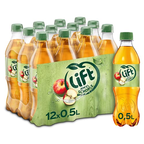 Lift Apfelschorle, Spritzige Erfrischung kombiniert aus fruchtigem Apfelsaft & frischem Wasser, EINWEG Flasche (12 x 500 ml)