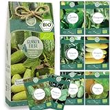 Bio Gurken Samen Set – 8 Sorten samenfeste, Freiland geeignete Bio Gurkensamen – mit extra viel Gurken Saatgut für deinen Balkon, Beet oder Garten. Snackgurken, Minigurken und Salatgurken Samen.