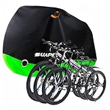 ZUAPEV Fahrradabdeckung für 2-3 Fahrräder Wasserdicht, Fahrradgarage Wetterfest Fahrrad Abdeckplane Polyester 210D Fahrradplane Regenschutz, Fahrrad Garage Outdoor Abdeckung Schutzhülle 208x112x110 cm