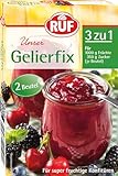 RUF Gelierfix 3 zu 1, veganes Geliermittel zum Einkochen und Gelieren von Marmelade, Konfitüre & Gelee, weniger süß, glutenfrei, 2 x 25g