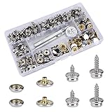 Marine Canvas Snap Fastener Kit, Druckknöpfe Set, Handwerker Metall Muttern und Bolzen Set, Boot Schrauben 3/8 Zoll und 5/8 Zoll Stecknuss für Bootsabdeckung Möbel Leinwand (50 Sätze)