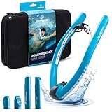 AMEO POWERBREATHER Wave - Atem Trainingsgerät fürs Schwimmbecken und Freiwasser mit 100% Frischluft für Erwachsene und Kinder - Schnorchelset mit intelligentem Ventilsystem und 100% trockener Atemluft