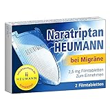 Naratriptan HEUMANN bei Migräne 2,5 mg Filmtabletten, durch Migräne verursachte Kopfschmerzen gezielt abwehren, 2 Tabletten