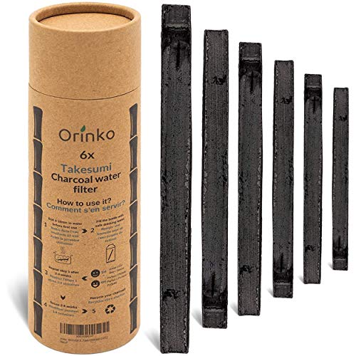 orinko - Binchotan Bio 6 x | Aktivkohle Takesumi aus Bambus zur Wasserreinigung | Führen Sie sich mit Wasser in der Flasche mit unserer Aktivkohle [𝗦𝗮𝘁𝗶𝘀𝗰𝗵𝗮𝗶𝘁𝗼𝘂𝗥𝗲𝗺𝘀𝗲𝗿𝗲𝗿𝘀𝗲𝗹𝗲𝗿𝗲