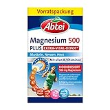 Abtei Magnesium 500 Plus Extra-Vital-Depot - hochdosiert - enthält alle B-Vitamine - unterstützt Muskeln, Nerven und Herz - laborgeprüft - vegan - 42 Tabletten x 3 pack