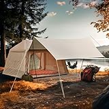 EROMMY Luft Zelt mit großem Vordach, Luftzelt für 4 Personen, Schnellaufbau mit Luftpumpe, Campingzelt für Outdoor-Abenteuer 260X220X180CM