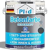 plid® Betonfarbe Innen & Außen Frostsicher Anthrazitgrau 0,75L - Flüssigkunststoff Bodenbeschichtung - Kellerboden - Bodenfarbe für Keller, Zement, Mauerwerk & Holz - Made in Germany