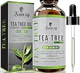 Kanzy Teebaumöl Bio Naturrein 60ml mit Pipette Kaltgepresst Tea Tree Oil für Gesicht, Haut, und Nagel Anti Pickel, Akne Öl, Acne Serum gegen Unreine Haut Ätherische Öle für Diffuser