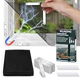 Wukong Fliegengitter Fenster 2er Set mit Magnet Click – 2 Moskitonetze 150x130 cm zuschneidbar, 24er Magnet-Set, einfache Montage ohne Bohren, wiederverwendbar, Insektenschutz Innen & Außen