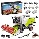 MocSpaß C61508W Technik Mähdrescher für CLAAS Dominator 370 Traktor, 4560+ Teile Technik 1:17 Groß Harvester mit M0T0R, Technik Traktor Bausatz MOC KIemmbausteine Set für Kinder Erwachsene