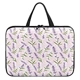 Treer Laptoptasche 10-17 Zoll, Nordischer Lavendel Handtasche Damen Herren, Laptop Tasche mit Reißverschluss, Wasserdichte Tragetasche Laptop Rucksack,Notebook Tasche für Business (Lila 5,13 Zoll)