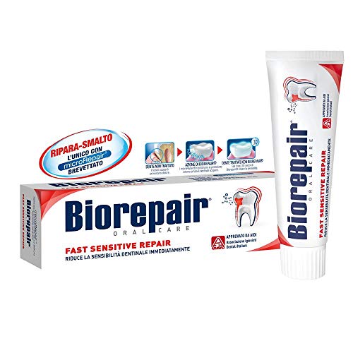 Biorepair Fast Sensitive Zahnpasta, Erfrischt Den Atem mit Minzgeschmack, 75 ml