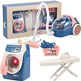 BOBASH Die Waschmaschine für Kinder simuliert die Waschmaschine, Spielzeug, Spielzeug, Nass, mit Eisen-Rack, klein, klein, Wäschekorb (8 Stück, blau)