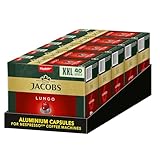 Jacobs Kaffeekapseln Lungo Classico (nur für kurze Zeit) Megapack XXL, Intensität 6 von 12, 200 Nespresso kompatible Kapseln (5 x 40 Getränke)