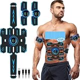 EGEYI EMS Muskelstimulator Trainingsgerät, Smart Fitness-Gerät Bauchmuskel Trainingsmaschine,Wireless Portable Bauchgürtel Muskelaufbau ABS/Bauch/Arm/Bein