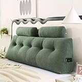 Kissen für Bett Kopfteil Keil, Rückenkissen Keilkissen für Bett und Sofa, Lendenkissen, Dreieckiges Lesekissen, mit Rundem Kopfkissen, Abnehmbarer, Waschbarer Bezug (5 180X50cm)