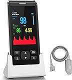 Wiederaufladbare Fingerspitzen-Pulsoximeter, Handpulsoximeter, SpO2 und Pulsfrequenz Finger Blutsauerstoffsättigungsmonitor, tragbares Sauerstoffmessgerät