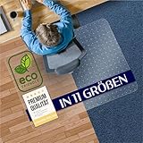 Bodenschutzmatte aus PET - transparente Schutzmatte für Teppichböden - 100% recyclebar - nachhaltige Bürostuhlmatte - vielseitige Unterlage als Bodenschutz für Büro und Zuhause - 90x120 cm