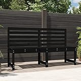 BAVIAT Outdoor Sitzbank Gartenbank schwarz 157,5 cm Massivholz Kiefer Möbel
