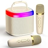 JYX Karaoke Maschine für Kinder & Erwachsene, Mini Karaoke Anlage mit 2 Mikrofonen, Bluetooth Karaoke Lautsprecher für Heimparty, Geschenk für Brithday, Weihnachten, Spielzeug für Mädchen und Jungen
