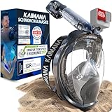 NEUHEIT - KAIMANA® Schnorchelmaske für Erwachsene L/XL inkl. Tragetasche - geprüfte CO₂ Sicherheit - Tauchermaske Erwachsene - Vollgesichtsmaske Tauchmaske