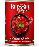 24x Rosso Gargano Cubettata Gehackte Tomaten Apulien Aus 100% italienischen Tomaten dose 400 Gr + Italian Gourmet polpa 400g