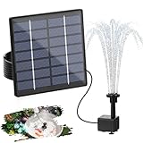 AISITIN Solar Springbrunnen, 2024 Upgrade DIY Solarbrunnen Solarwasserbrunnen, Solar Teichpumpe Solar Fontäne Pumpe Solar-Schwimmbrunnenpumpe mit 6 Fontänenstile für Wasserspiel