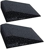 bepco Fahrrad- und Scooter-Rampe-Set (2 Stück), LxBxH: 25 x 25 x 10 cm aus Gummi (schwarz) Auffahrrampe,Türschwellenrampe, mit eingelagerten Unterlegscheiben zur Befestigung