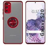 Matte Schutzhülle mit rotem Rand und 360 drehbarem Ring für Samsung Galaxy S20