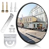 Verkehrsspiegel, 30cm Weitwinkel Konvexspiegel, Sicherheit Verkehrsspiegel, Weitwinkel Spiegel Konvex Rund, Panoramaspiegel, Parabolspiegel, Beobachtungsspiegel, für Garage, Verkehr, Büro, Hof, Lager