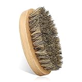 Bartbürste mit Aufbewahrungstasche, 100% Wildschweinborsten Bürste für Tägliche Bartpflege, Bart Bürste für Männer Reise