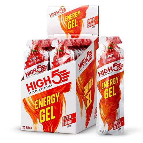 HIGH5 Energy Gel, schnell und dauerhafte Energie im leicht zu öffnenden Portionsbeutel mit natürlichem Fruchtsaft – (Berry Multipack 20x40g)