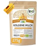 EWL Naturprodukte Bio Goldene Milch 275g, Golden Milk mit Kurkuma, Ingwer, Ashwaganda, Ceylon Zimt, Ceylon Pfeffer, Kokosblütenzucker