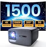 CASIRIS OmniStar L80 Beamer, 1500 ANSI Lumen, Heimkino Video Beamer Full HD 1080P, 4K-Unterstützt, Autofokus, 30W Lautsprecher, 5G WiFi Bluetooth Projektor Kompatibel mit Smartphone/HDMI/USB