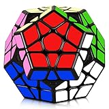 JOPHEK Zauberwürfel Megaminx, Megaminx Cube 3x3 Speed Cube Magischer Würfel Dodekaeder, Easy Twist and Gentle Play (Aufkleber auf schwarzem Hintergrund)