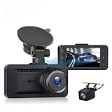 Oryzom 4K Dashcam mit 3,94' Bildschirm/Vorne & hinten/Autokamera mit 170° Weitwinkelansicht/Nachtsicht/Parküberwachung/G-Sensor(+1080P + Autoladegerät)