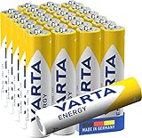 VARTA Batterien AAA, 24 Stück, Energy, Alkaline, 1,5V, Verpackung zu 80% recycelt, für einfachen Grundbedarf, Made in Germany