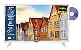 TELEFUNKEN XF32SN550SD-W 32 Zoll Fernseher/Smart TV (Full HD, HDR, Triple-Tuner, DVD-Player) - Inkl. 6 Monate HD+ [2023], Weiß